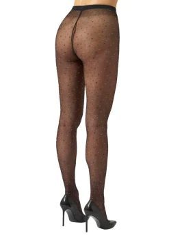 Dot Tights, Black/Red Multicolor, M