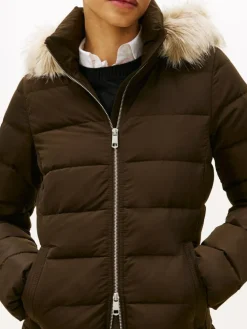 Down Slim Jakke, Dark Coffee, S