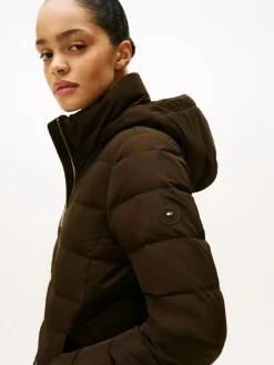 Down Slim Jakke, Dark Coffee, S