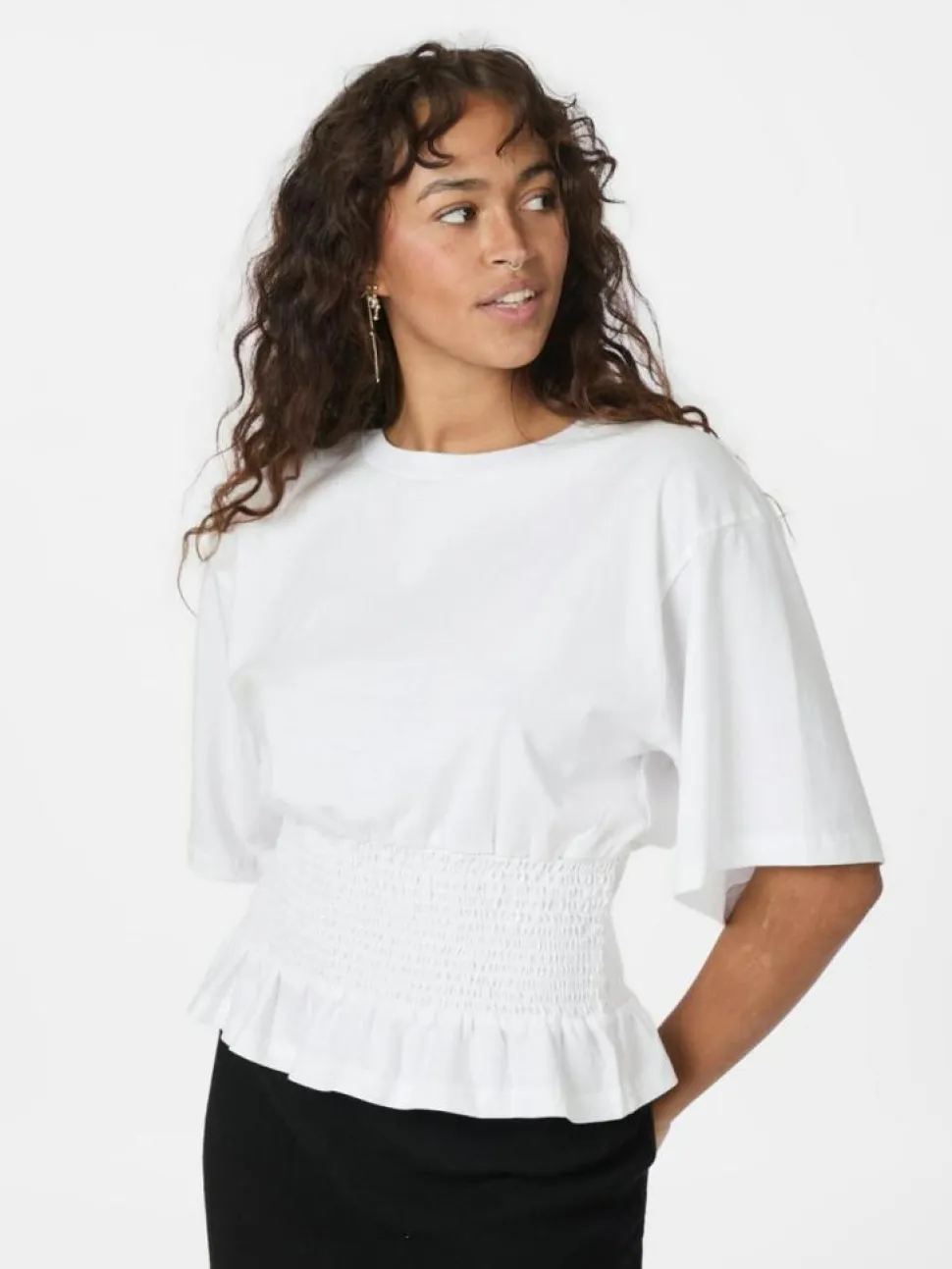 Dray Boxy Smock T-shirt, White, 36