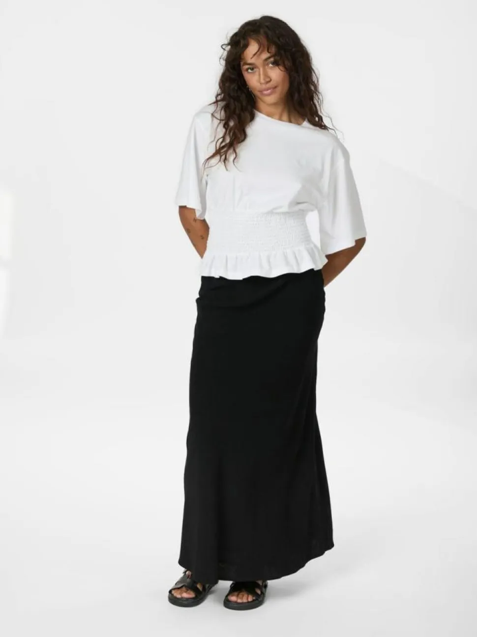 Dray Boxy Smock T-shirt, White, 36