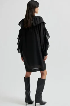 Dream Ruffle Kjole, Black, L