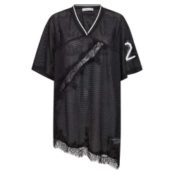 Drift Asym Lace T-shirt, Black, S