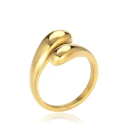 Drops Ring, Gold Plated, 56