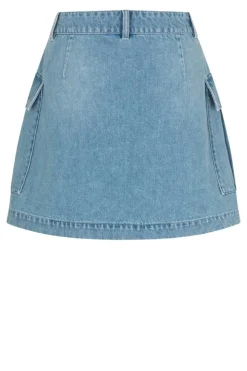 Dustine Mini Nederdel, Denim Blue, XL