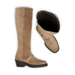 Dusty Long Støvler, Taupe Suede, 39