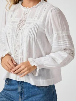 Ebba S Voile Bluse, White, 36