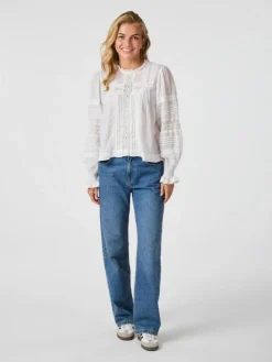 Ebba S Voile Bluse, White, 36