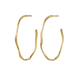 Echo Grande Øreringe, Gold Plated/White Zirkoner