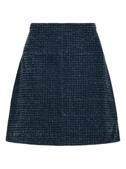 Eilo Denim Structure Nederdel, Dark Blue, 34