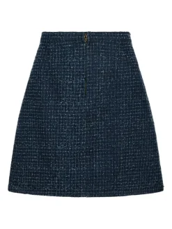 Eilo Denim Structure Nederdel, Dark Blue, 34