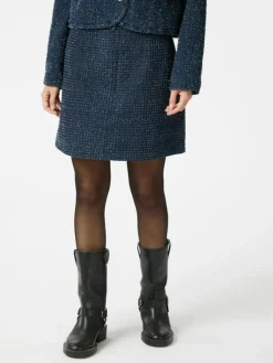 Eilo Denim Structure Nederdel, Dark Blue, 34