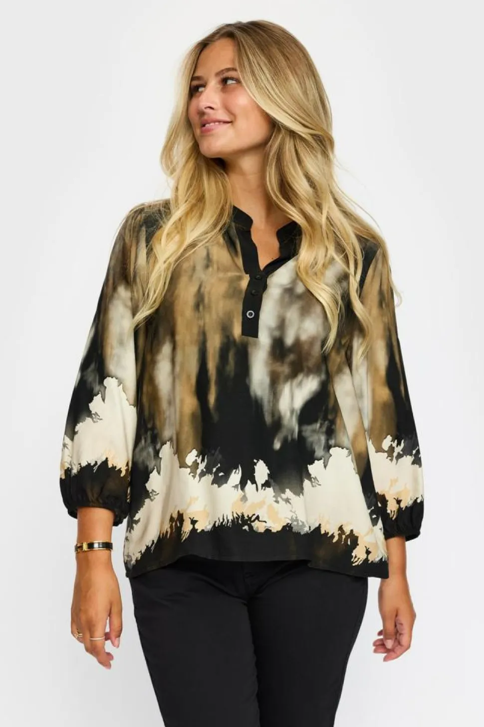 Eline Bluse, Black Wave, XL