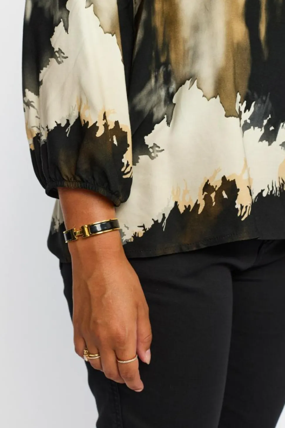 Eline Bluse, Black Wave, XL