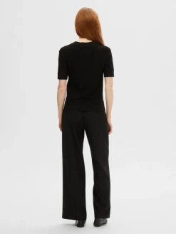 Elinna Strikbluse, Black, L