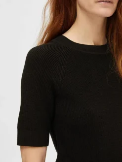 Elinna Strikbluse, Black, L