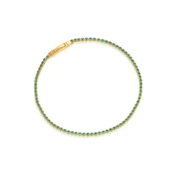 Ellera Armbånd, Guld/Grøn, 18 cm