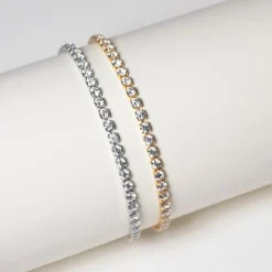 Ellera Grande Armbånd, Guld/Hvid, 17 cm