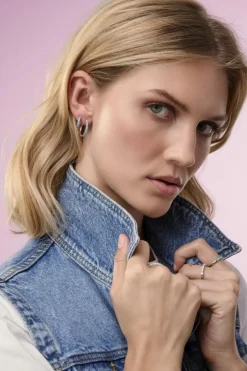 Ellera Grande Øreringe, Sølv/Turkis