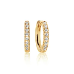 Ellera Medio Øreringe, Guld/Hvid