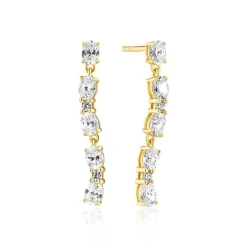 Ellera Ovale Sette Øreringe, Gold Plated