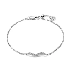 Ellera Waves Armbånd, Silver, 16,5-18 cm