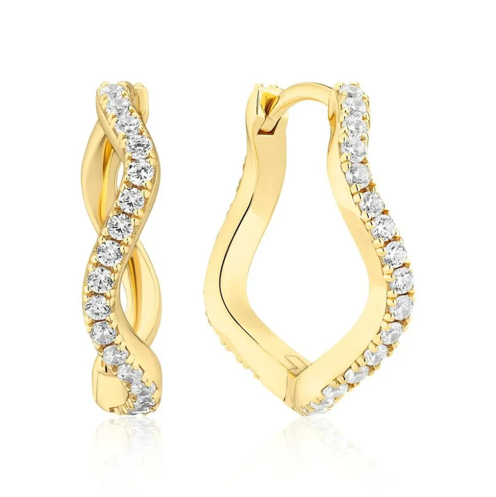 Ellera Waves Grande Øreringe, Gold Plated