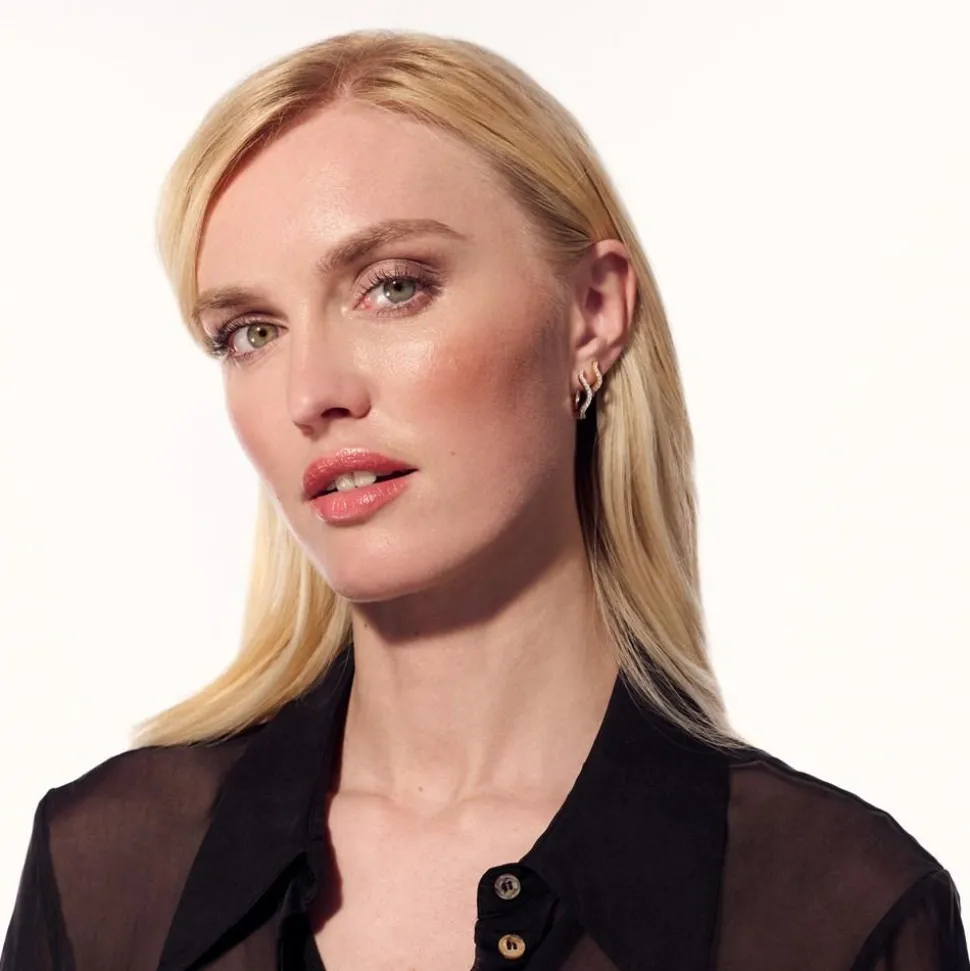 Ellera Waves Grande Øreringe, Gold Plated