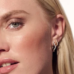 Ellera Waves Grande Øreringe, Silver