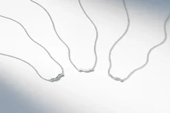 Ellera Waves Halskæde, Silver/Multi, 45 cm