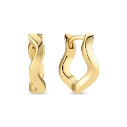 Ellera Waves Pianura Medio Øreringe, Gold Plated