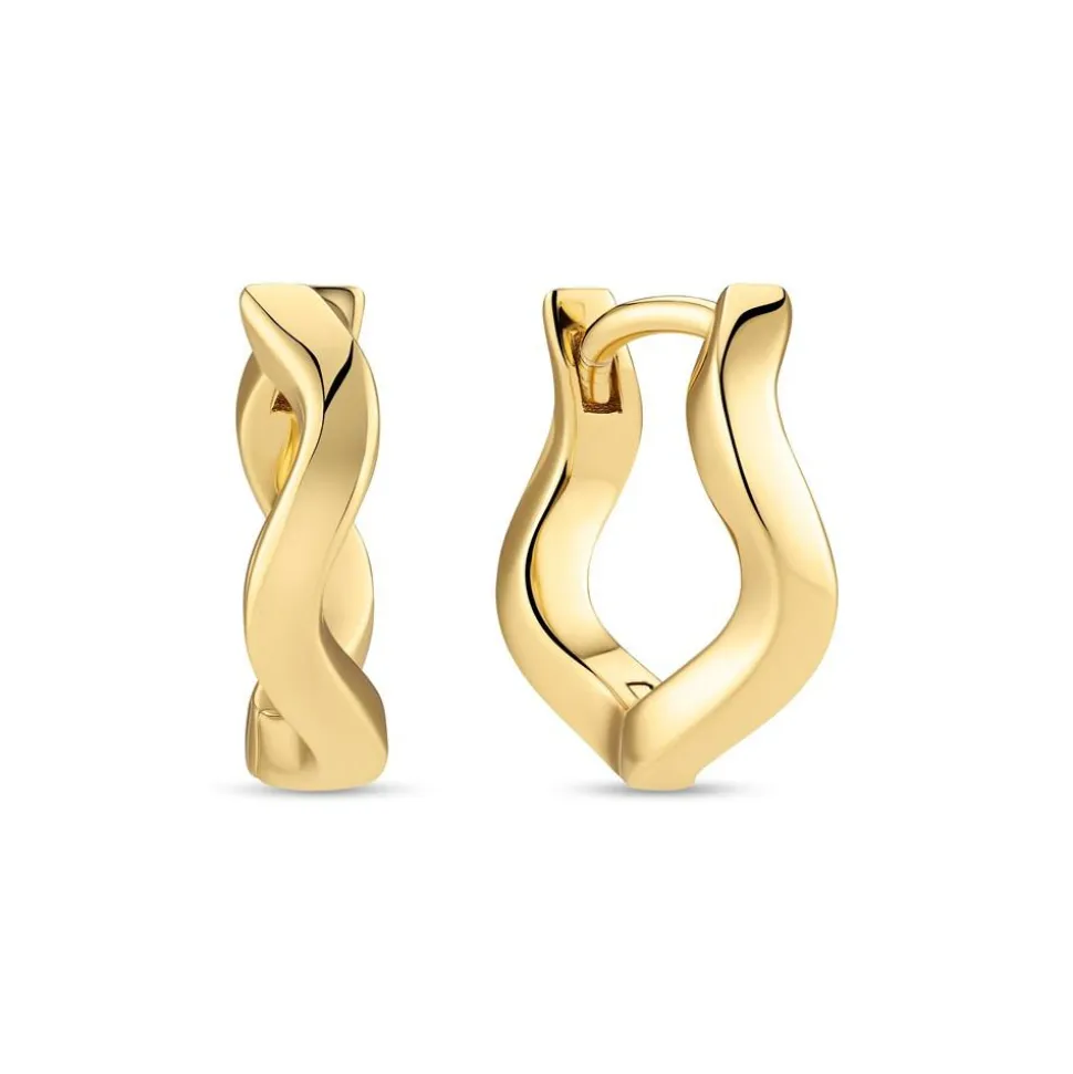 Ellera Waves Pianura Medio Øreringe, Gold Plated