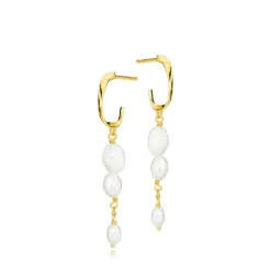 Ellip Øreringe, Gold