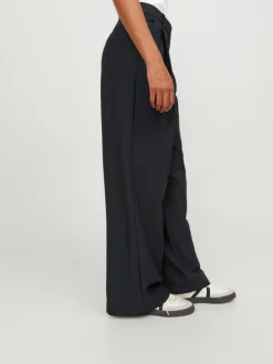 Ellis Wide Højtaljede Bukser, Black, S/L32