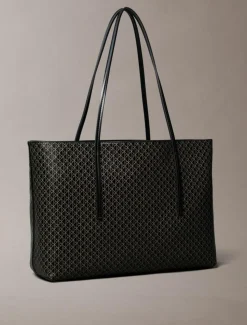 Emblem Tote W/ Pouch, Black AOP, Onesize