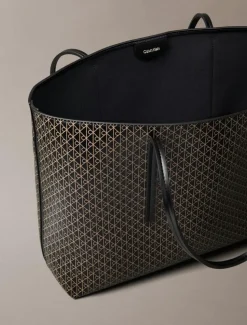 Emblem Tote W/ Pouch, Black AOP, Onesize