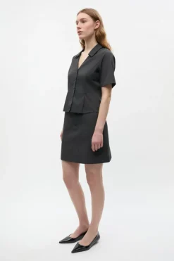 Enalessia Skjorte, Dark Grey Mel, 36