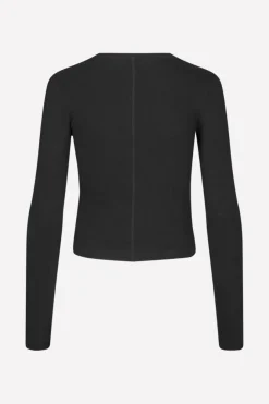 Enally Langærmet Short T-shirt, Black, S