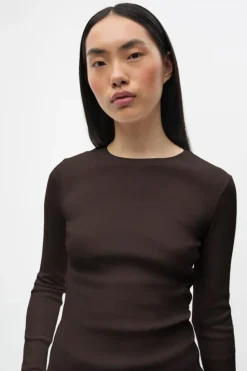 Enally Langærmet T-shirt, Chocolate Torte, S