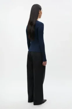 Enally Langærmet T-shirt, Navy Blazer, XL