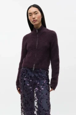 Enbessie Cardigan, Plum Perfect Mel, XL