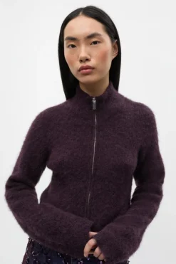 Enbessie Cardigan, Plum Perfect Mel, XL