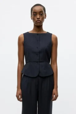 Enfresno Vest, Dark Navy Pinstripe, 40