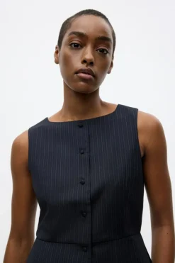 Enfresno Vest, Dark Navy Pinstripe, 40