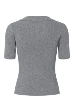 Enicy Strikbluse, Asphalt Silver, S