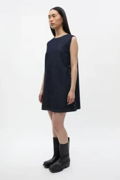 Eniris Tie Kjole, Dark Blue Rinse, 40