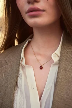 Esma Heart Halskæde, Gold Plated, 42+3 cm