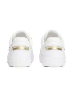 Essential Court Sneakers, White/Gold, 36