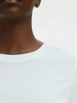 Essential Langærmet T-shirt, Bright White, L