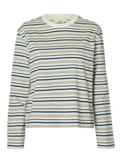 Essential Striped Boxy T-shirt, Cashmere Blue, M